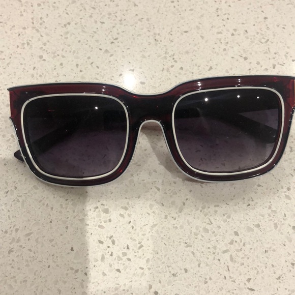 Maroon sunglasses with white trim A.J. Morgan - Picture 1 of 6